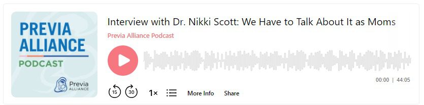 Screen Capture 700 - Interview with Dr. Nikki Scott_ We Have to Talk About It as Moms_ - podcast.previaalliance.com
